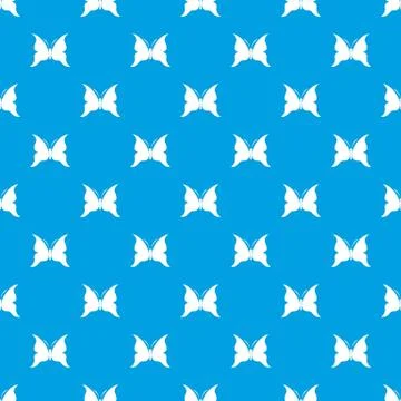 Big butterfly pattern vector seamless blue Illustrazione stock