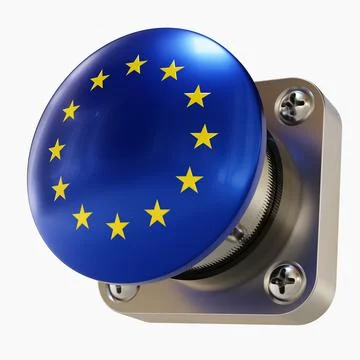Big Button with the EU Flag Stock Illustration