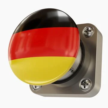 Big Button with the German Flag Stock Illustration