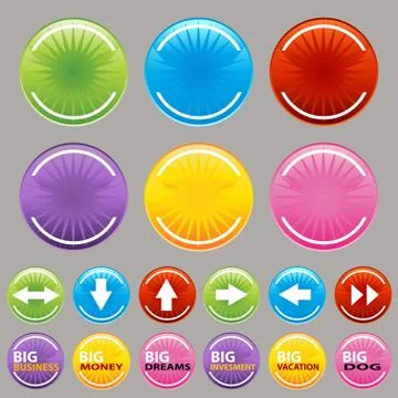 Big button set Stock Illustration