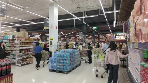 Big C is a retail hypermarket coupled with shopping mall area. Stock Footage 300644822