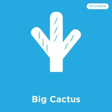 Big Cactus icon isolated on blue background Free Stock Illustration