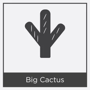 Big Cactus icon isolated on white background Free Stock Illustration