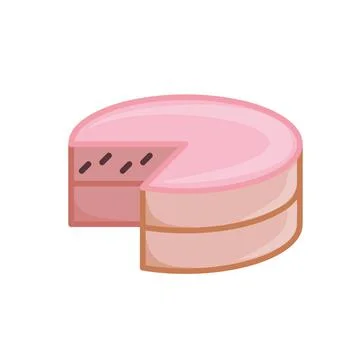 Big cake flat icon. Cupcake pictogram for web. Line stroke. Isolated on white Stock Illustration