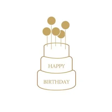Big cake for happy birthday. vector, isolated Stock Illustration
