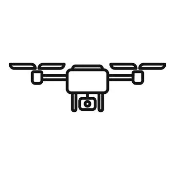 Big camera drone icon outline vector. Vehicle cinema Stock Illustration