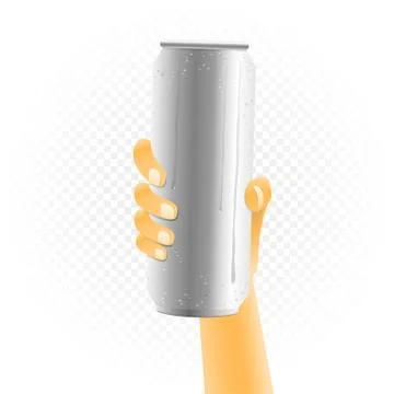 Big can drink in hand Stock Illustration