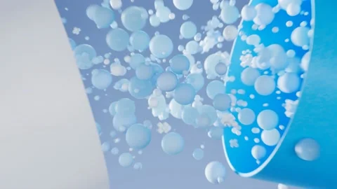 Big Capsule encapsulates small bubbles or particles of medicine or vitamins. Video stock 201233908