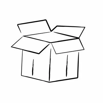 Big cardboard box. Suitable for packaging for gifts, parcels, various goods. Fla Illustrazione stock