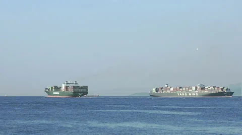 Big Cargo Container Ships View Stock Footage 49935787