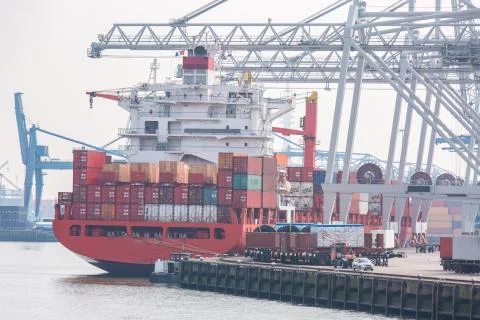 Big Cargo Containers Boat Stock Photos