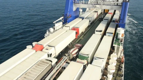 Big cargo ferry Stock Footage 46290594