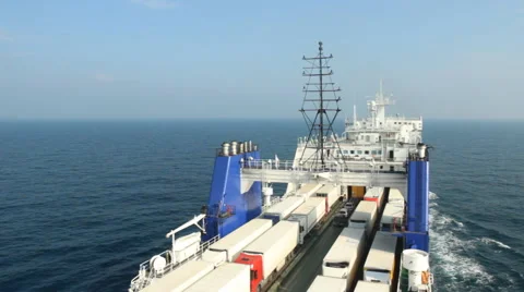 Big cargo ferry Stock Footage 46290622