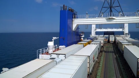 Big Cargo Ferry Stock Footage 99660388