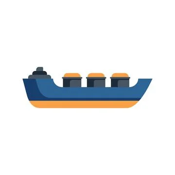 Big cargo ship carrying three containers on sea Stock Illustration