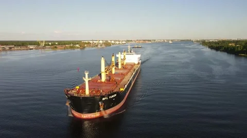 Big cargo ship Stock Footage 159277446