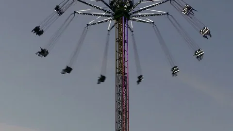 Big carousel turning.Time Lapse Video stock 75518107
