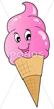 Big cartoon ice cream Stock Illustration