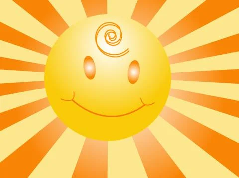 Big cartoon sun Illustrazione stock