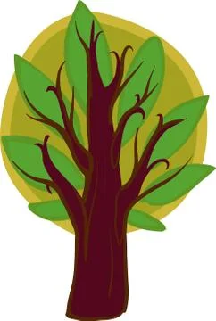 Big cartoon tree. isolated 스톡 일러스트