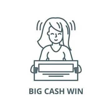 Big cash win vector line icon, linear concept, outline sign, symbol Illustrazione stock