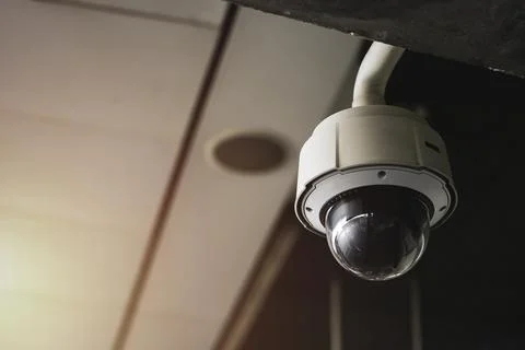 Big CCTV camera or Close Circuit Television for monitoring prevent bandit Stock Photos