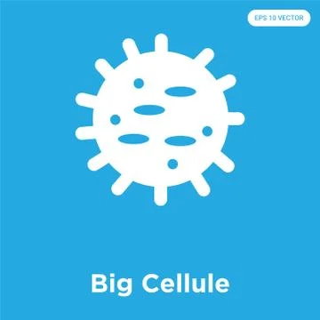 Big Cellule icon isolated on blue background Selección de ilustraciones gratis