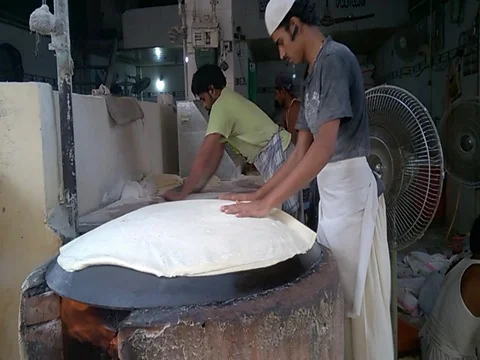 Big chapati preperation Stock Footage 80605091