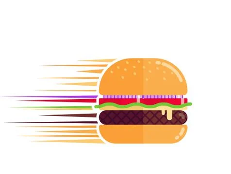 Big cheeseburger moving Stock Illustration