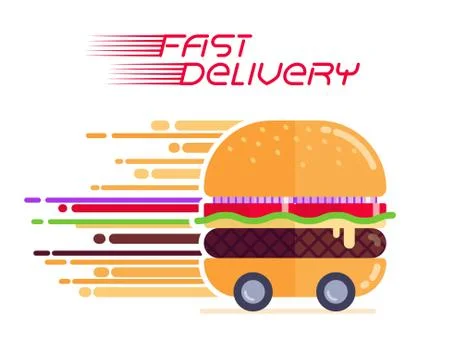 Big cheeseburger moving Stock Illustration