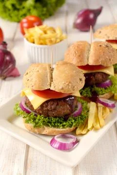 Big cheeseburger Stock Photos