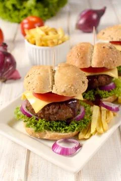 Big cheeseburger Stock Photos