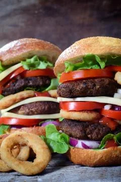 Big cheeseburgers Stock Photos