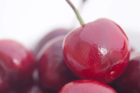Big cherries isolated on white 스톡 사진