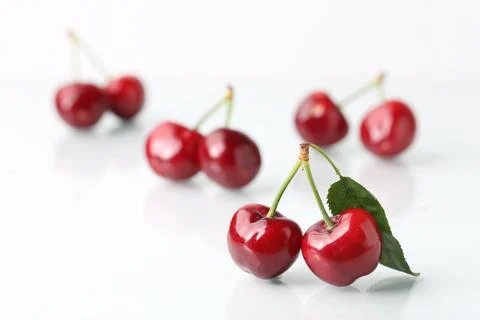 Big cherry on white background Stock Photos