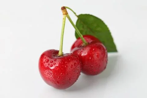 Big cherry on white background Stock Photos