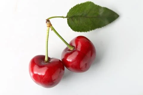 Big cherry on white background Stock Photos