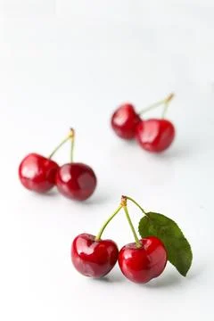 Big cherry on white background Stock Photos