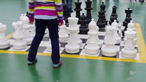 Big Chess out in public Stock Footage 242319466