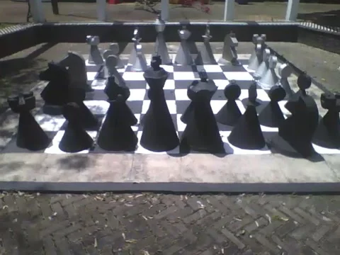 A big chess table in the science museum, beautiful work of art! Stock Footage 162283649