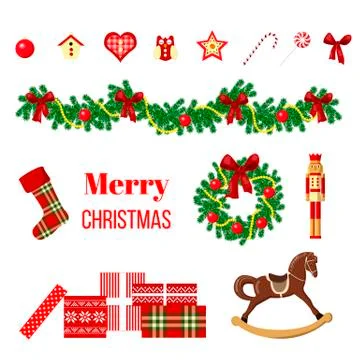 Big christmas set Stock Illustration