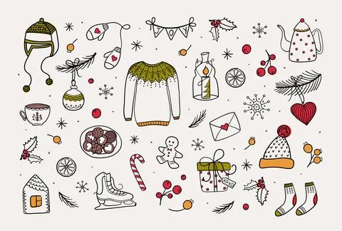 Big Christmas set Stock Illustration