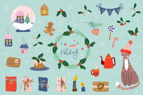 Big Christmas set Stock Illustration