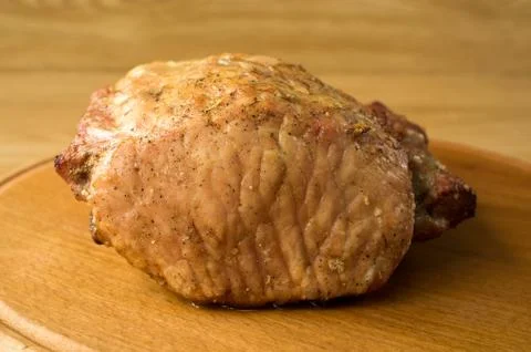 The big chunk of fried meat. Stock Photos
