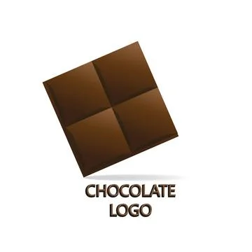 Big chunk logo. Seamless vector chocolate chunk concept. Square Sweets Emblems Illustrazione stock