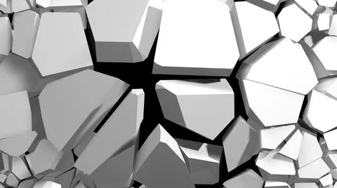 Big chunks of breaking wall with cracks monochromatic texture picture Stock Illustration