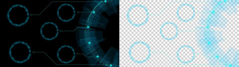 Big circle with five small circle connected Stock Illustration