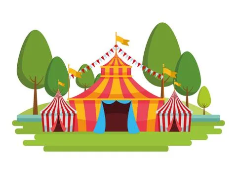 Big circus in the park Ilustração Stock