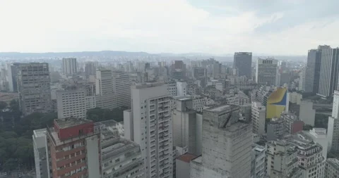 BIG CITY AERIAL SHOT SAO PAULO Stock Footage