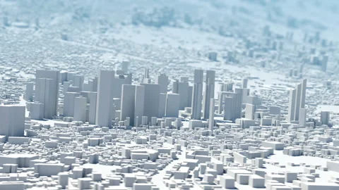 Big city. animation of a large stylized city 스톡 동영상 142423541